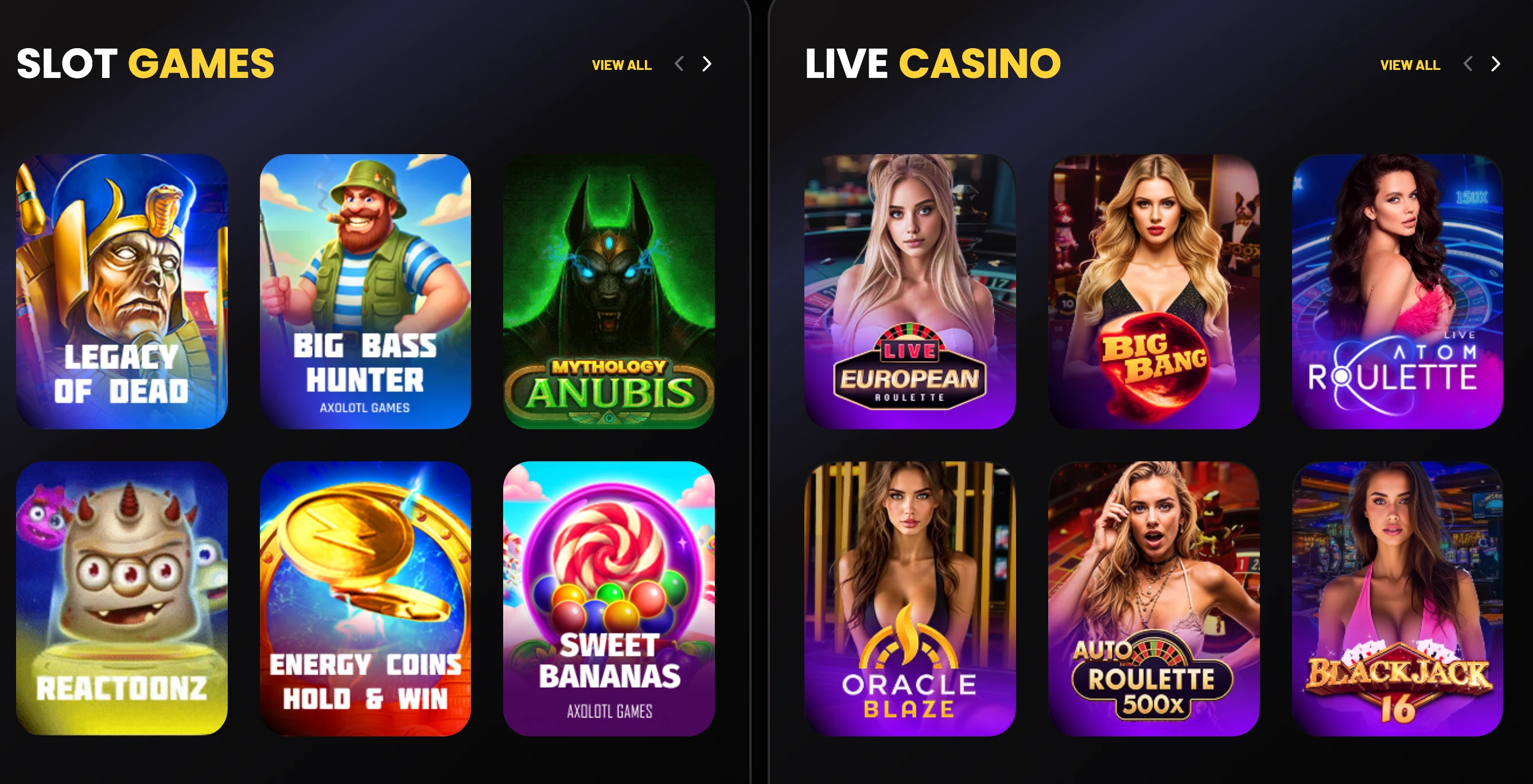 Game selection at Donbet Casino